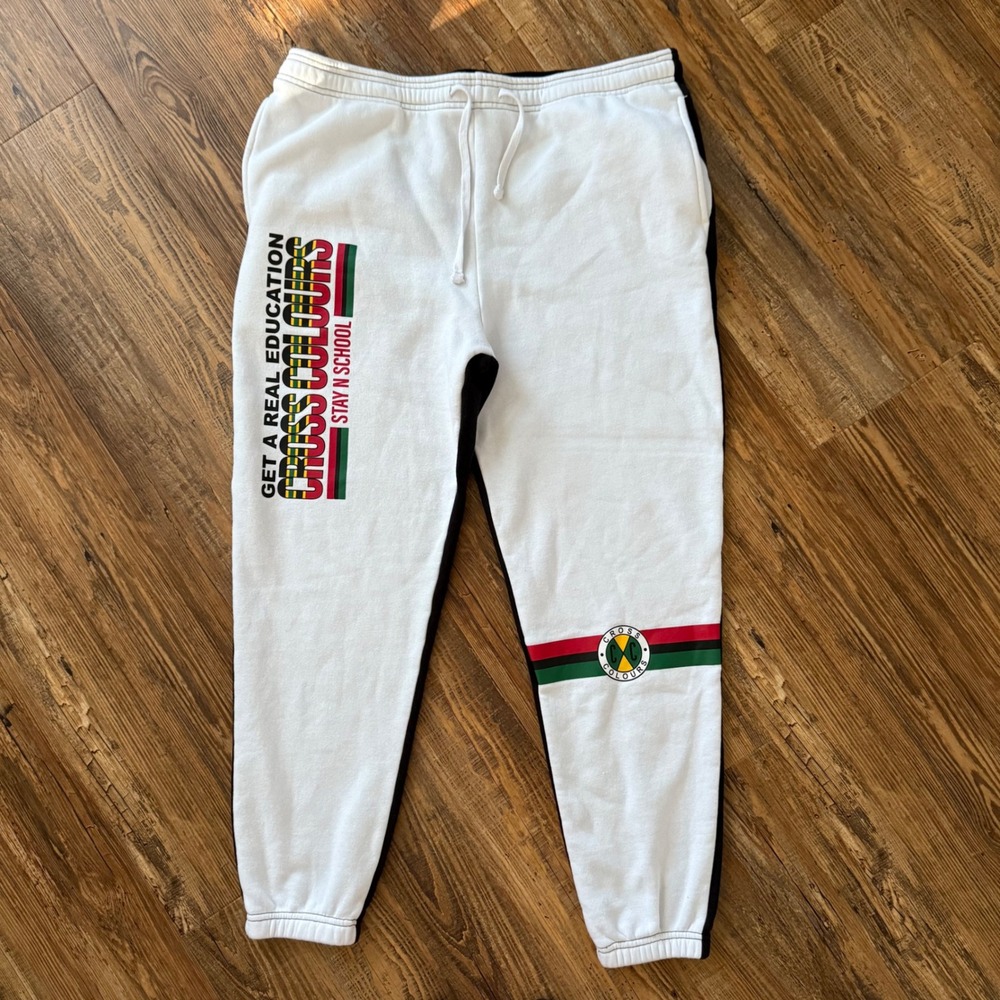 Cross Colours Hoodie Hip Hop Sweatpants Set Mens 2XL Stay N School Retro - Picture 9 of 16